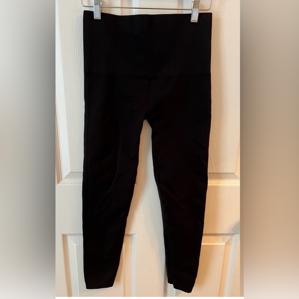 SPANX Black Leggings Stretchy Tummy Control Size XL